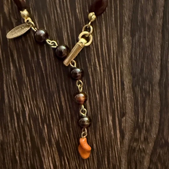 MIRIAM HASKELL Brown and Orange Beaded CHOKER - Picture 10 of 11